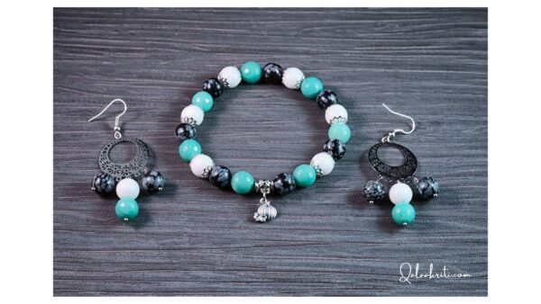 Bracelets - Colorful Glass Beads Bracelet with Earings